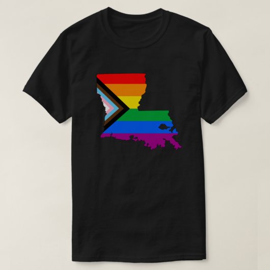 ルイジアナ州の誇り LGBTQ プログレスプライド Tシャツ (デザイン正面)