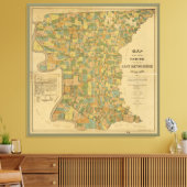 ルイジアナ州イーストバトンルージュのパリッシュの地図（1895年） キャンバスプリント (インサイチュ (リビング))