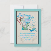 ルイジアナ州ウォーターカラーカード サンキューカード (正面)