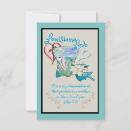 ルイジアナ州ウォーターカラーカード サンキューカード