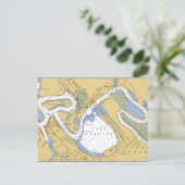 ルイジアナ州カレル湖ハーバーチャートハガキ ポストカード (スタンド正面)