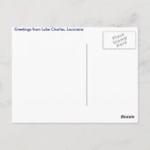 ルイジアナ州カレル湖ハーバーチャートハガキ ポストカード (裏面)