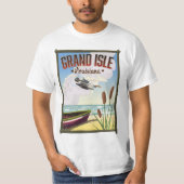 ルイジアナ州グランドアイルの旅行ポスター Tシャツ (正面)