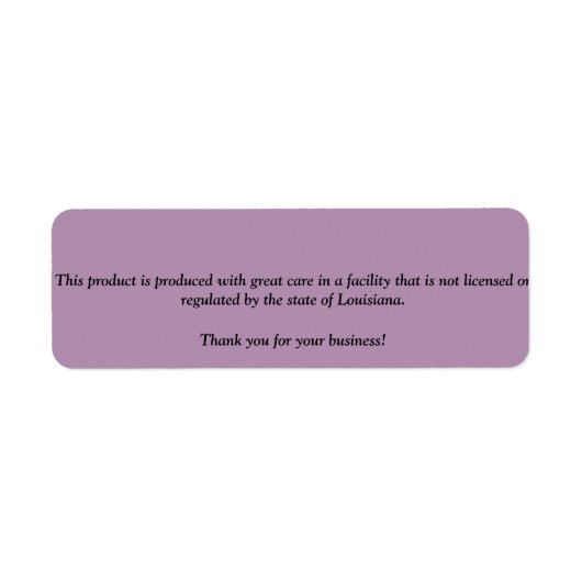 ルイジアナ州コテージ法ラベル ラベル (正面)