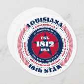 ルイジアナ州サーキュラータイポグラフィフラットカード (正面/裏面)
