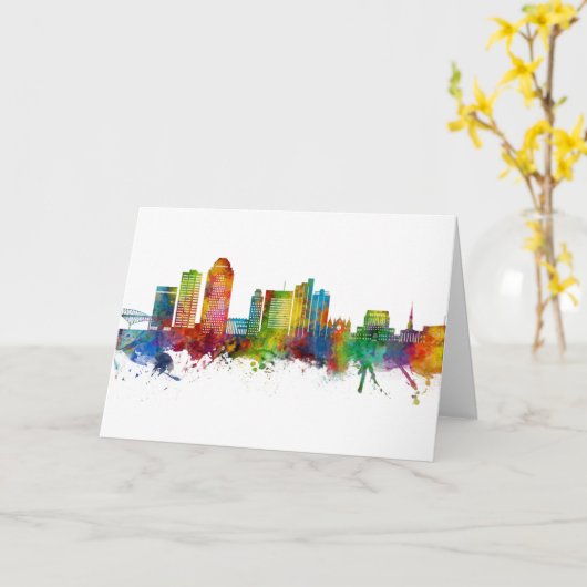 ルイジアナ州シュリーブポートスカイライン カード (黄色い花)