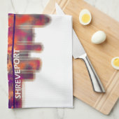 ルイジアナ州シュリーブポートスカイライン キッチンタオル (四つ折り)