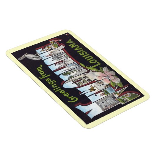 ルイジアナ州ニューオーリンズからの挨拶ヴィンテージポスト マグネット (右側)