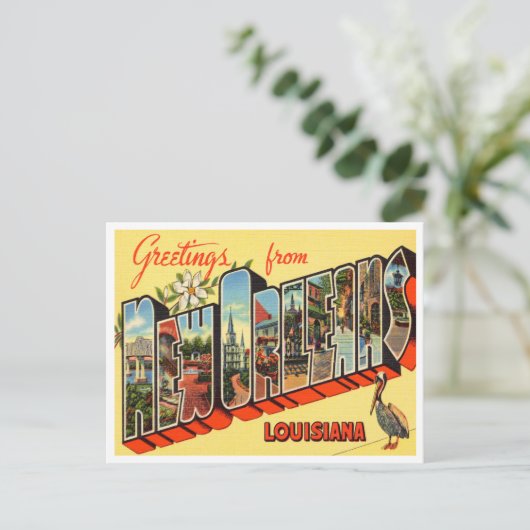 ルイジアナ州ニューオーリンズからの挨拶 ポストカード (スタンド正面)