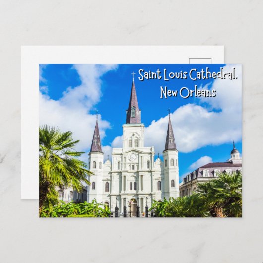 ルイジアナ州ニューオーリンズにあるセントルイス大聖堂 ポストカード (正面/裏面)