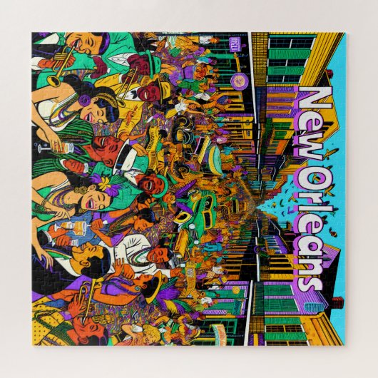 ルイジアナ州ニューオーリンズの人々おもしろい ジグソーパズル (横)