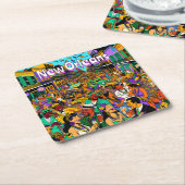 ルイジアナ州ニューオーリンズの人々おもしろい スクエアペーパーコースター (アングル)