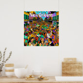 ルイジアナ州ニューオーリンズの人々おもしろい ポスター (キッチン)