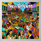 ルイジアナ州ニューオーリンズの人々おもしろい ポスター (正面)