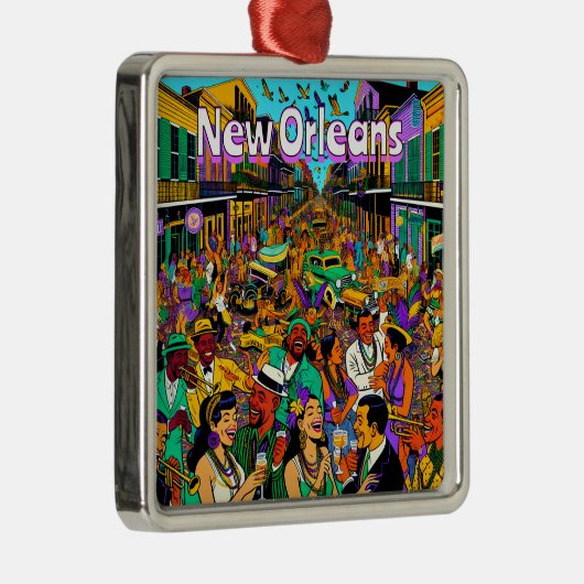 ルイジアナ州ニューオーリンズの人々おもしろい メタルオーナメント (右)