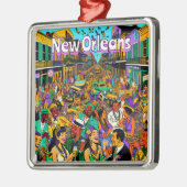 ルイジアナ州ニューオーリンズの人々おもしろい メタルオーナメント (左)