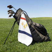 ルイジアナ州ニューオーリンズ国旗 ゴルフタオル (グリーン)