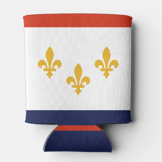 ルイジアナ州ニューオーリンズ国旗 缶クーラー (裏面)
