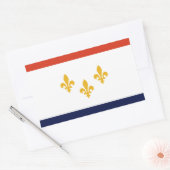 ルイジアナ州ニューオーリンズ国旗 長方形シール (封筒)