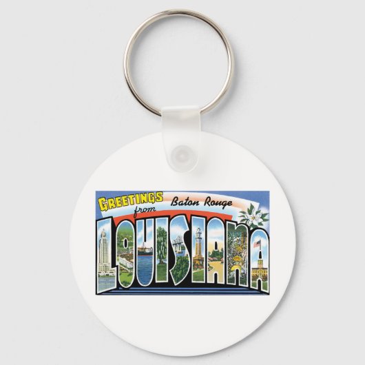 ルイジアナ州バトンルージュからの挨拶 キーホルダー (正面)