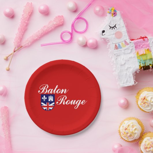 ルイジアナ州バトンルージュ国旗の紙プレート ペーパープレート (パーティー)