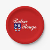 ルイジアナ州バトンルージュ国旗の紙プレート ペーパープレート (正面)