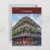 ルイジアナ州フランスの第4四半期のシダ ポストカード (正面/裏面)