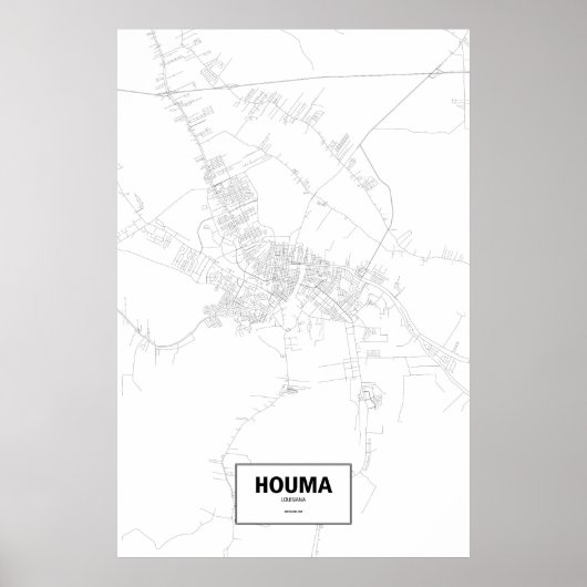 ルイジアナ州ホーマ (白地に黒) ポスター (正面)