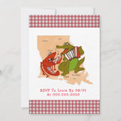 ルイジアナ州マップ カニの煮込み ベイビーシャワー 招待状 (裏面)