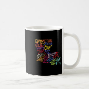 ルイジアナ州マップTシャツ マルディグラ クリオール カジュン ク コーヒーマグカップ