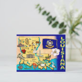 ルイジアナ州地図 ポストカード (スタンド正面)