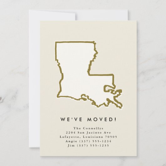 ルイジアナ州引っ越しましたシックなハンドドロー移動 案内状 (正面)