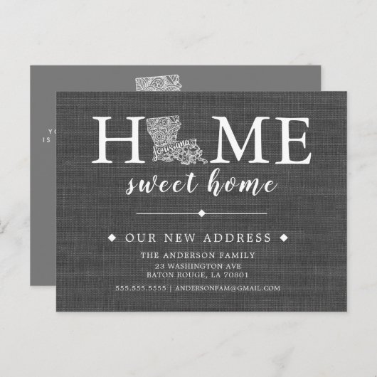 ルイジアナ州引っ越しアナウンスはがき 案内ポストカード (正面/裏面)