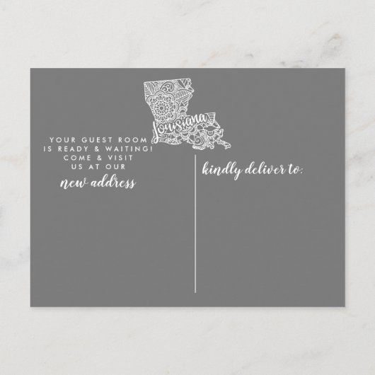 ルイジアナ州引っ越しアナウンスはがき 案内ポストカード (裏面)