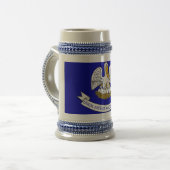 ルイジアナ州旗とマグカップ州 – 米国 ビールジョッキ (正面左)