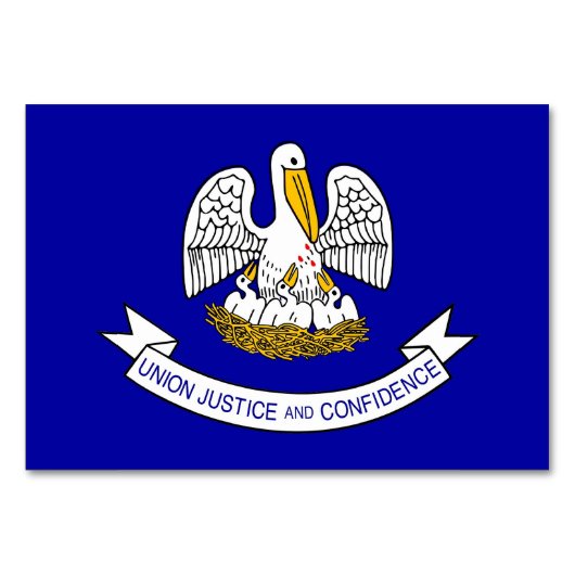 ルイジアナ州旗と愛国的なテーブルカード テーブルナンバー (裏面)