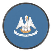 ルイジアナ州旗のダイナミック表示 アイスホッケーパック (正面)