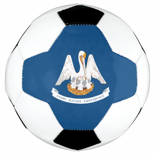 ルイジアナ州旗のダイナミック表示 サッカーボール (正面)