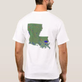 ルイジアナ州旗の地図シティTシャツ Tシャツ (裏面)
