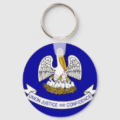 ルイジアナ州旗を持つキーチェーン州 キーホルダー (正面)