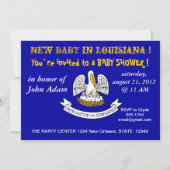 ルイジアナ州旗を持つベビーシャワー招待状 招待状 (正面)