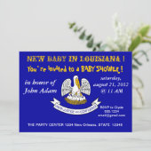 ルイジアナ州旗を持つベビーシャワー招待状 招待状 (スタンド正面)