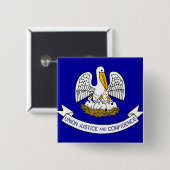 ルイジアナ州旗を持つボタン 缶バッジ (正面&裏面)