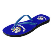 ルイジアナ州旗を持つ大人のスリムストラップ ビーチサンダル (アングル)