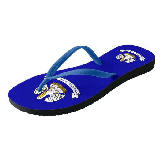 ルイジアナ州旗を持つ大人のスリムストラップ ビーチサンダル (アングル)