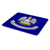 ルイジアナ州旗を持つ小さなガラス板 カッティングボード (角)