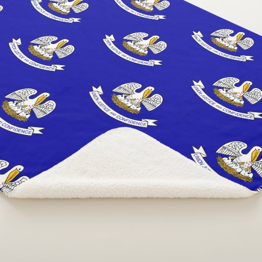 ルイジアナ州旗を持つ愛国心のあるシェルパ毛布 シェルパブランケット (3/4)