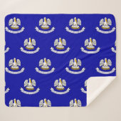 ルイジアナ州旗を持つ愛国心のあるシェルパ毛布 シェルパブランケット (正面(横))