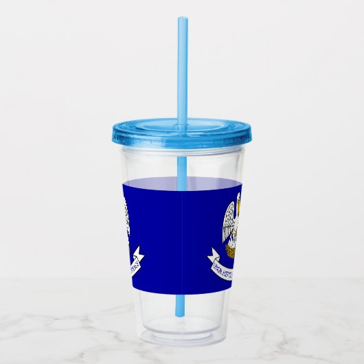 ルイジアナ州旗を持つ愛国的なアクリルタンブラー アクリルタンブラー (右)