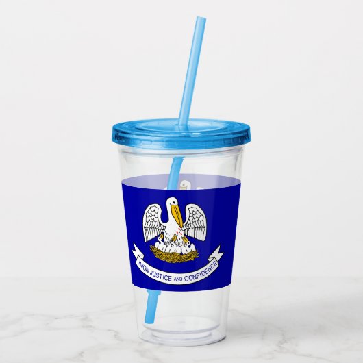 ルイジアナ州旗を持つ愛国的なアクリルタンブラー アクリルタンブラー (裏面)